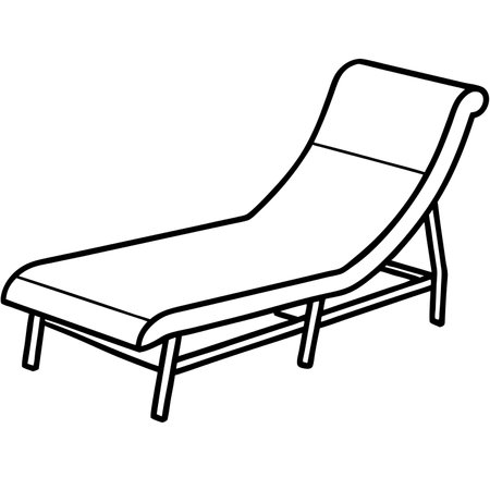 Illustration of a deck chair isolated on a white background - Vectorのイラスト素材