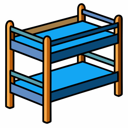 Bunk bed icon. Isometric 3d illustration of bunk bed vector icon for webのイラスト素材