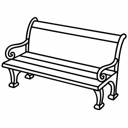 Isolated sketch of a bench. Vector illustration of a bench.のイラスト素材