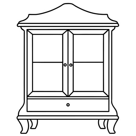 Cupboard icon. Outline illustration of cupboard vector icon for webのイラスト素材