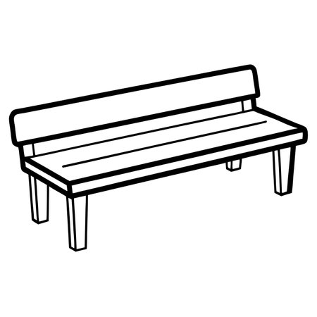 Bench icon. Outline illustration of bench vector icon for web designのイラスト素材
