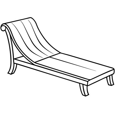 Hand drawn deck chair isolated on white background. Vector illustration for your designのイラスト素材