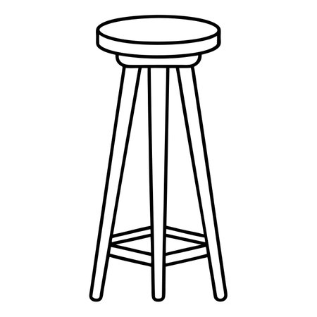 Bar stool icon. Outline bar stool vector icon for web design isolated on white backgroundのイラスト素材