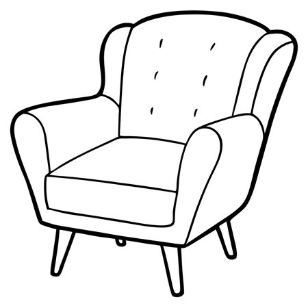 Armchair icon. Hand drawn illustration of armchair vector icon for webのイラスト素材