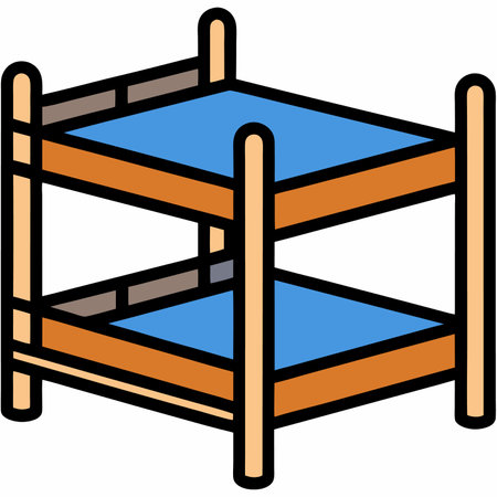 This is an illustration of a wooden bunk bed.  Add it to your next design.のイラスト素材