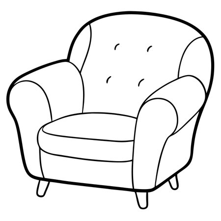 Armchair icon. Outline illustration of armchair vector icon for webのイラスト素材