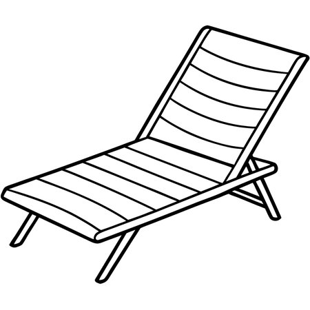Illustration of a deck chair isolated on a white background - Vectorのイラスト素材