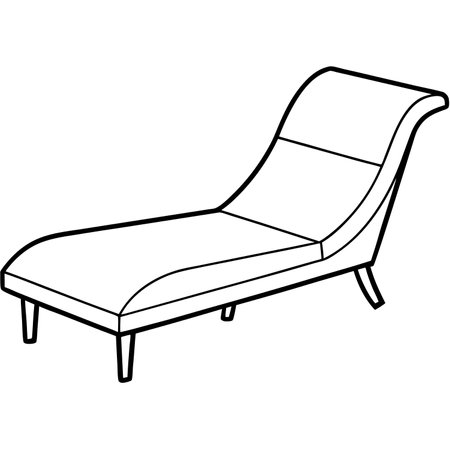 Outline of a chaise lounge isolated on a white background.のイラスト素材