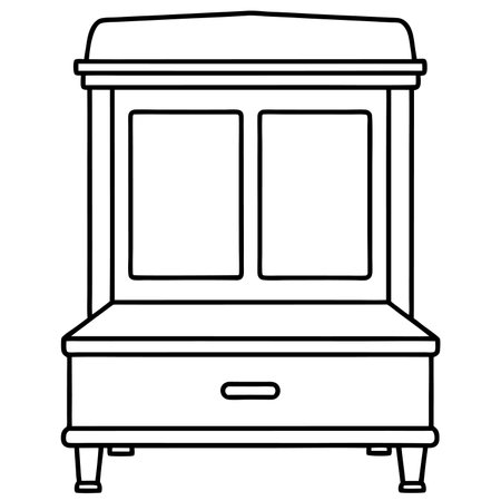 Cupboard icon. Outline illustration of cupboard vector icon for webのイラスト素材