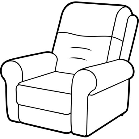Armchair on a white background. Vector illustration for coloring book.のイラスト素材