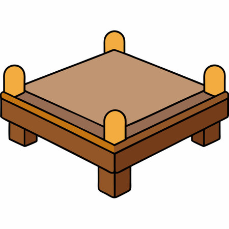 Isolated wooden bed icon image. Vector illustration design vector illustration designのイラスト素材