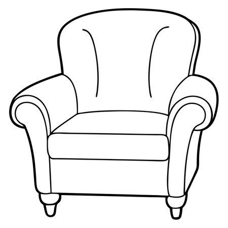 Armchair icon. Outline illustration of armchair vector icon for webのイラスト素材