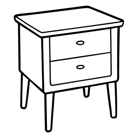 Illustration of a wooden chest of drawers on a white backgroundのイラスト素材