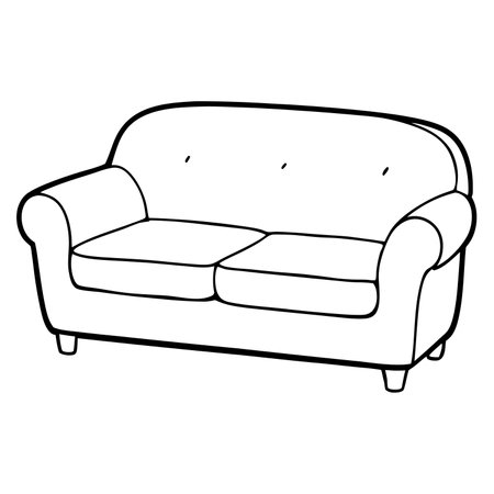 Sofa icon. Outline illustration of sofa vector icon for webのイラスト素材