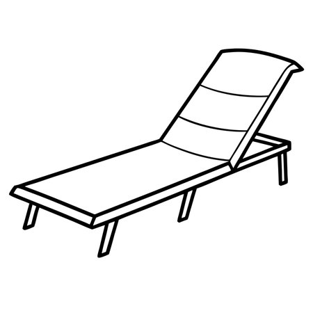 Chaise lounge icon. Outline illustration of chaise lounge vector icon for webのイラスト素材