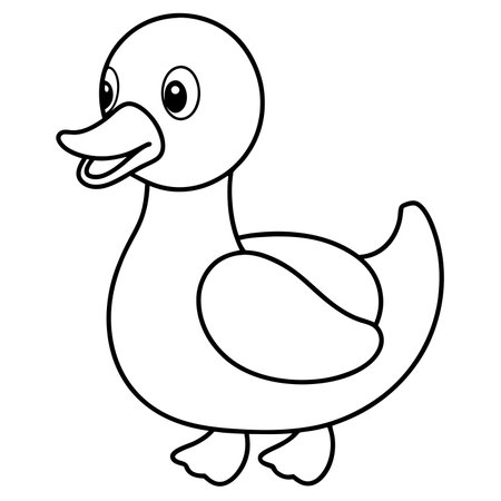 Cartoon duck illustration isolated on white backgroundのイラスト素材