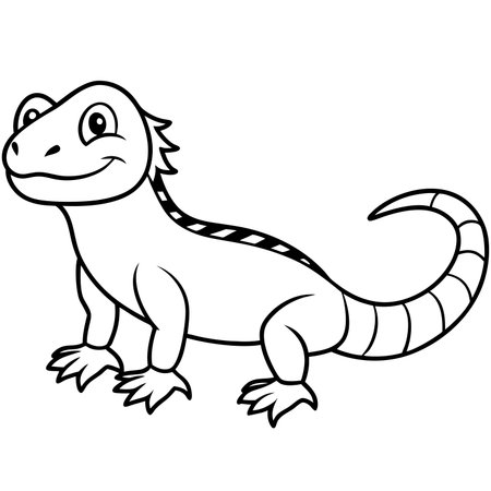 Cartoon lizard illustration isolated on white backgroundのイラスト素材