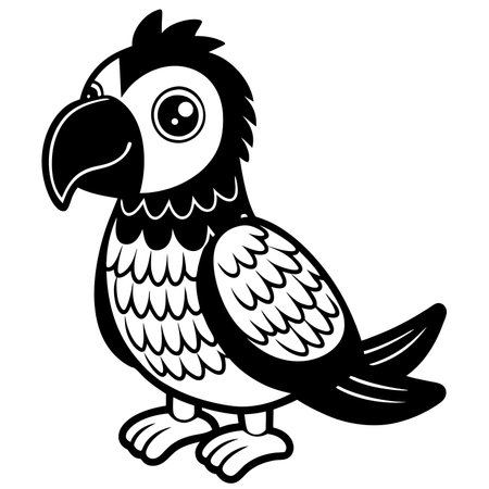 Cartoon parrot illustration isolated on white backgroundのイラスト素材