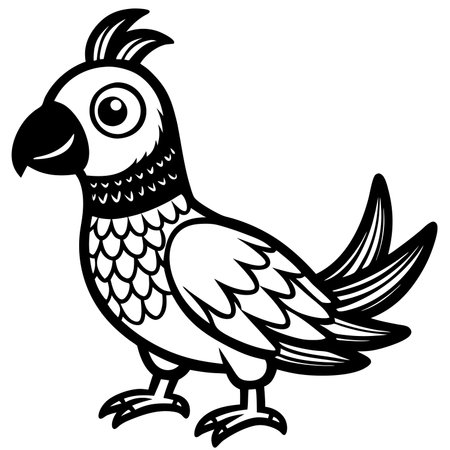 Cartoon parrot illustration isolated on white backgroundのイラスト素材