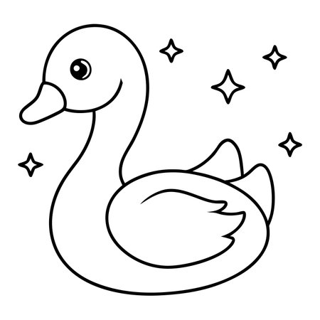 Cartoon duck illustration isolated on white backgroundのイラスト素材