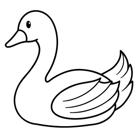 Cartoon duck illustration isolated on white backgroundのイラスト素材