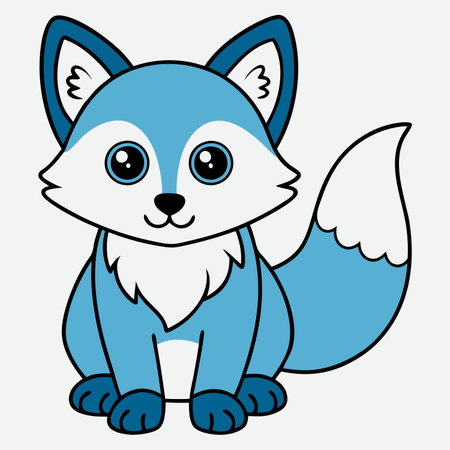 Cute cartoon fox isolated on white backgroundのイラスト素材