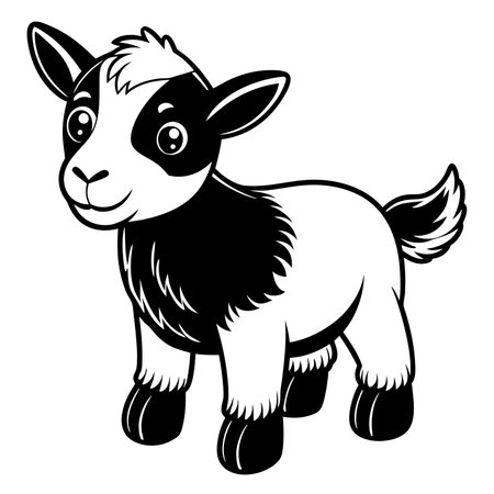 Cartoon goat illustration isolated on white background vector imageのイラスト素材
