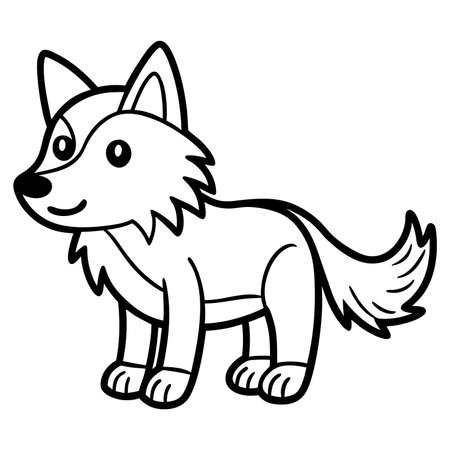Cartoon husky dog isolated on white backgroundのイラスト素材