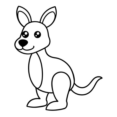 Cute kangaroo cartoon illustration isolated on white backgroundのイラスト素材