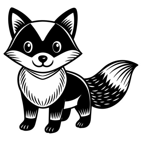 Cartoon fox illustration isolated on white backgroundのイラスト素材