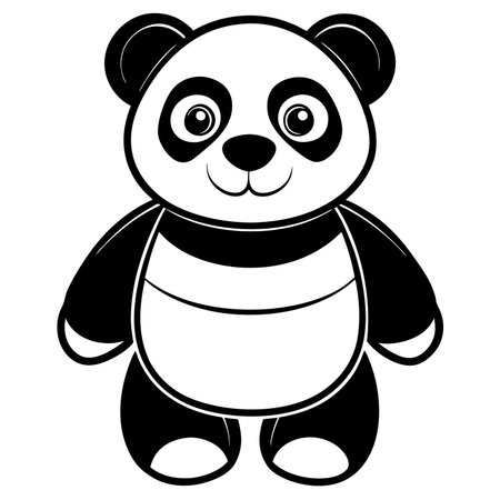Cute panda bear cartoon illustration isolated on white backgroundのイラスト素材