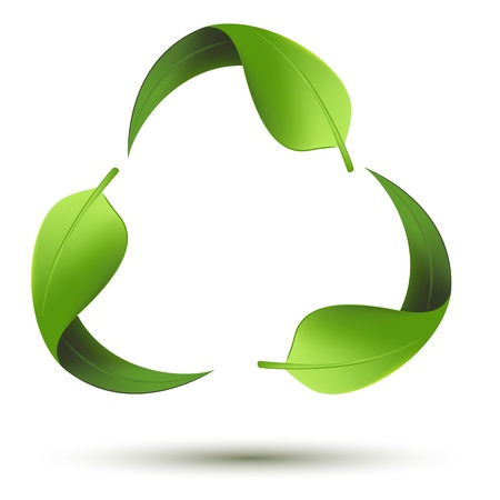 recycle symbol with leafのイラスト素材