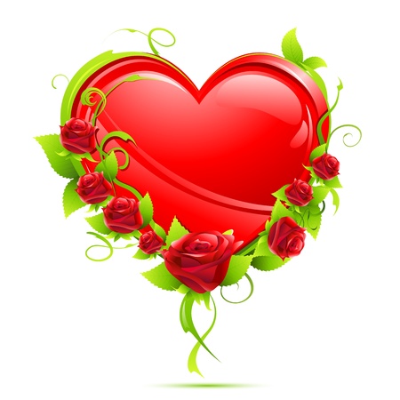 Heart with Rosesのイラスト素材