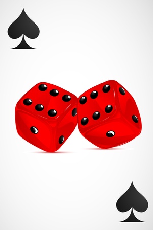 illustration of dices on playing cards of casinoのイラスト素材