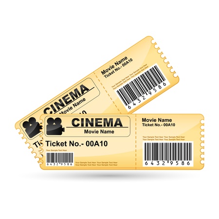 illustration of movie ticket on isolated white backgroundのイラスト素材