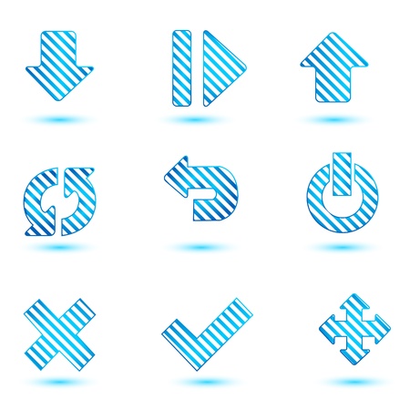 illustration of collection of function buttons for webのイラスト素材