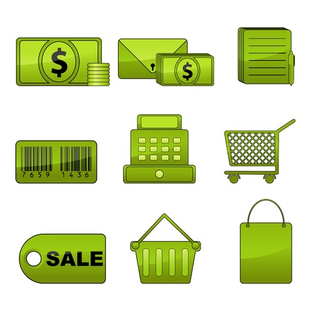 illustration of set of shopping icon for web on isolated backgroundのイラスト素材
