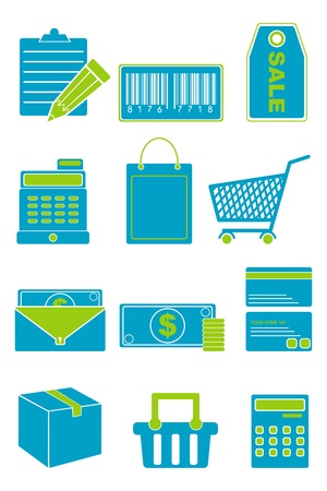 illustration of set of shopping icon for web on isolated backgroundのイラスト素材
