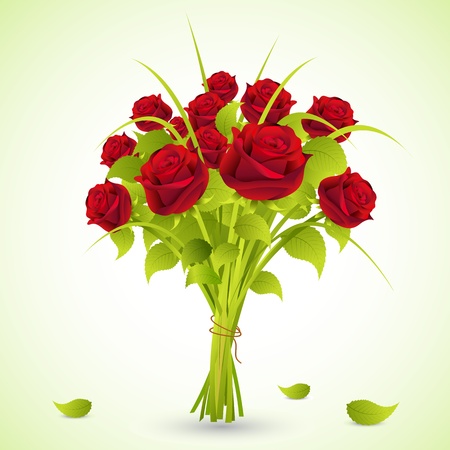 illustration of bunch of roses in a bouquet on abstract backgroundのイラスト素材