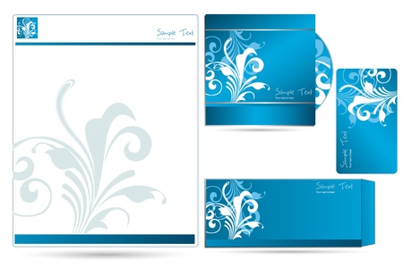 illustration of business template with business card,cd cover and letter headのイラスト素材