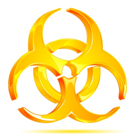 illustration of glossy biohazard symbol on white backgroundのイラスト素材