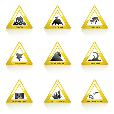 illustration of natural disaster icon on white backgroundのイラスト素材