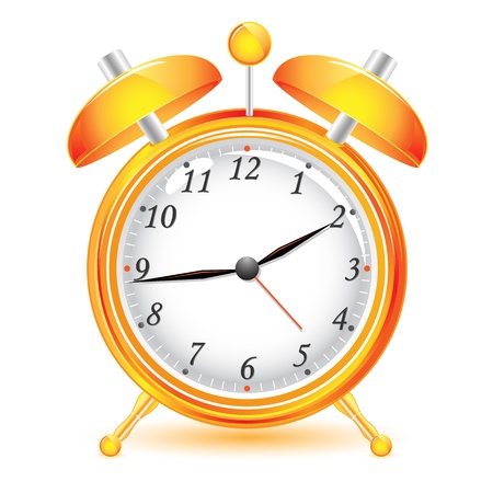 illustration of glossy alarm clock on white backgroundのイラスト素材
