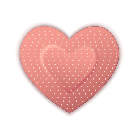 illustration of heart shape bandage on white backgroundのイラスト素材