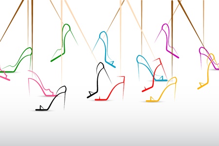 illustration of urban female legs walking in fashion streetのイラスト素材