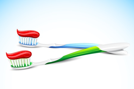 illustration of tooth paste on tooth brush on abstract backgroundのイラスト素材