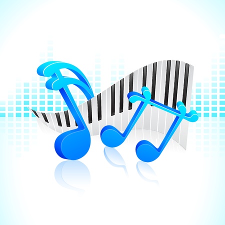 illustration of musical note with piano keypadのイラスト素材