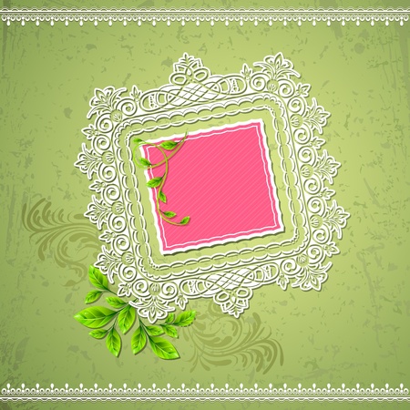 illustration of lace border on abstract grungy backgroundのイラスト素材