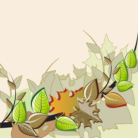 illustration of maple tree on sutumn seasonのイラスト素材