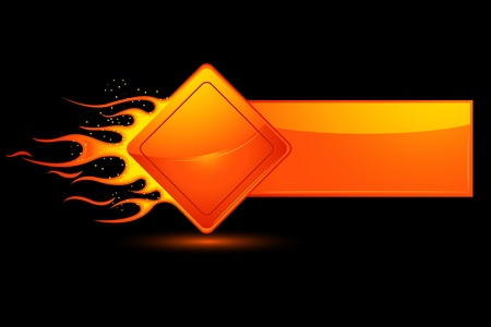 illustration of fiery text tag for hot textのイラスト素材